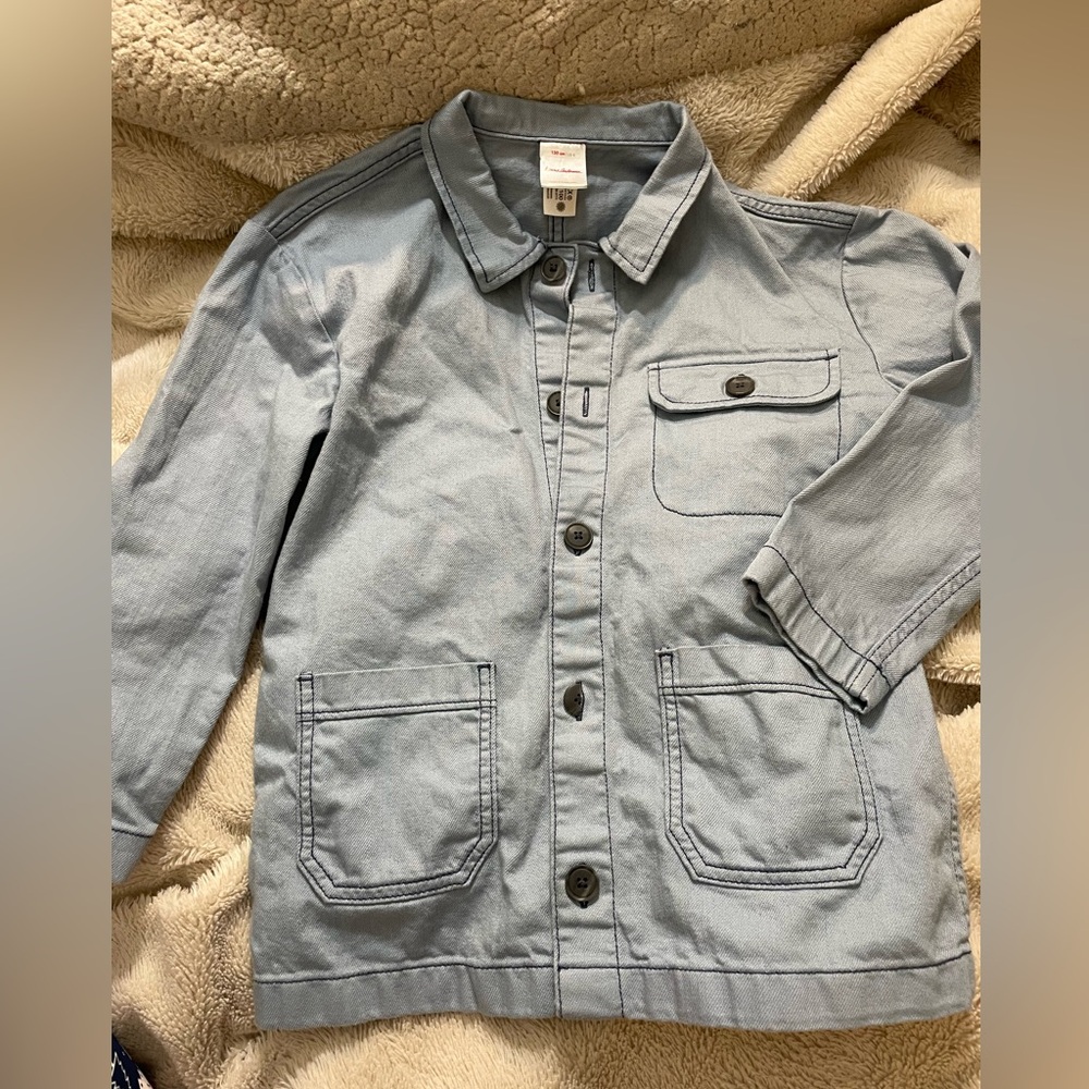 Hanna Andersson Boy’s Blue Button Front Shacket